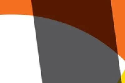 Abstract graphic cover featuring geometric shapes in orange, grey, yellow, and white, with the EY logo in the top right corner.