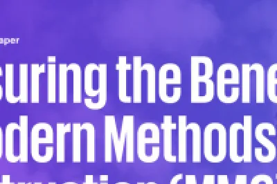 Cover with a purple gradient background, KPMG logo, and the title “Measuring the Benefit of Modern Methods of Construction (MMC).”
