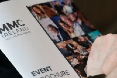 Cover of MMC Ireland event brochure on white paper.