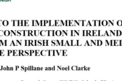 Title slide of a research paper presentation from Munster Technological University titled 'Barriers to the Implementation of Modern Methods of Construction in Ireland
