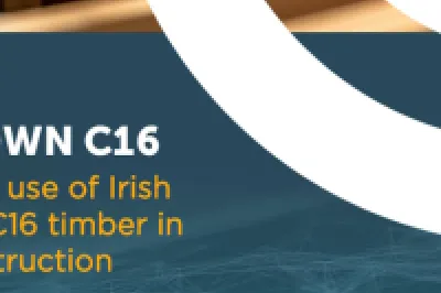 Cover titled 'Homegrown C16 – Increasing the use of Irish home grown C16 timber in Housing Construction'