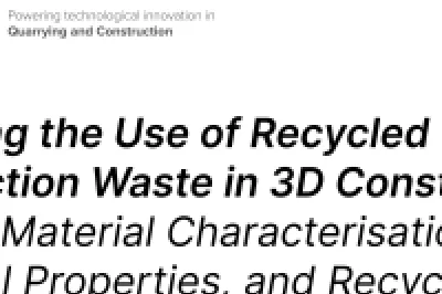 Cover - FutureCast logo and the title: 'Evaluating the Use of Recycled Construction Waste in 3D Construction Printing: Material Characterisation, Structural Properties, and Recycling Potential'