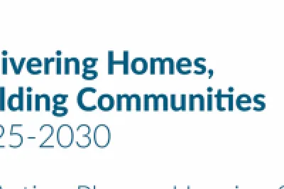 Government of Ireland cover page for "Delivering Homes, Building Communities 2022-2030" housing action plan