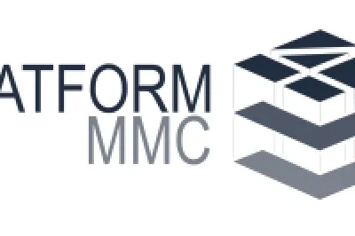 Logo of Platform MMC with stacked geometric shapes in blue and gray tones.