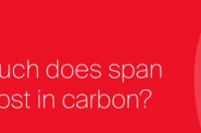 Sisk logo graphic on red background with text: "How much does span really cost in carbon?"