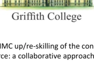 Griffith College logo with a watercolor illustration of a historic stone building.
