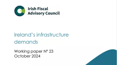 Cover with Irish Fiscal Advisory Council logo and the title “Ireland’s Infrastructure Demands – Working Paper N°22, October 2024” on a white background.