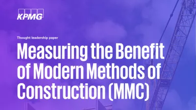 Cover with a purple gradient background, KPMG logo, and the title “Measuring the Benefit of Modern Methods of Construction (MMC).”