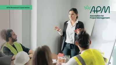 Cover image showing a person giving a presentation to a group of people in high-vis vests, with the APM logo in the corner.