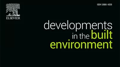 Cover image with a black background and the title “Developments in the Built Environment,” featuring green and white text.