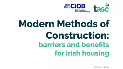 Cover with the title “Modern Methods of Construction: barriers and benefits for Irish housing” 