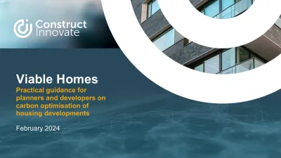 Cover titled 'Viable Homes – Practical guidance for planners and developers on carbon optimisation of housing developments'