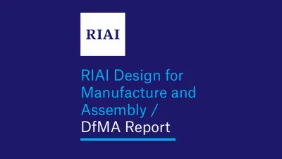 Cover page of the RIAI report titled “RIAI Design for Manufacture and Assembly / DfMA Report,”