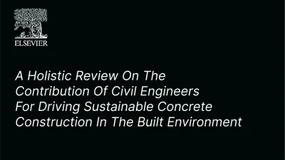 Elsevier cover titled “A Holistic Review on the Contribution of Civil Engineers for Driving Sustainable Concrete Construction in the Built Environment.”