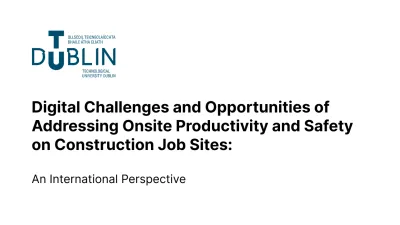 Academic document cover titled "Digital Challenges and Opportunities of Addressing Onsite Productivity and Safety on Construction Job Sites"