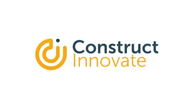 Logo for Construct Innovate with orange circular icon and two-tone text