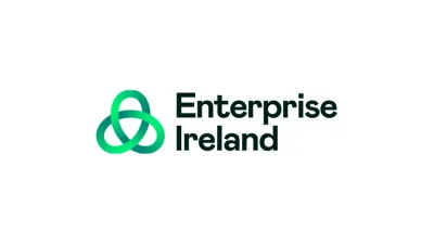 Enterprise Ireland logo with green interlocking rings symbol next to text.