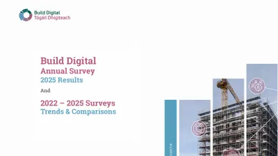 Build Digital Annual Survey 2025 results cover with construction scaffolding imagery on the right.