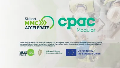 Logo graphic for Skillnet MMC Accelerate and CPAC Modular programs, co-funded by the European Union.