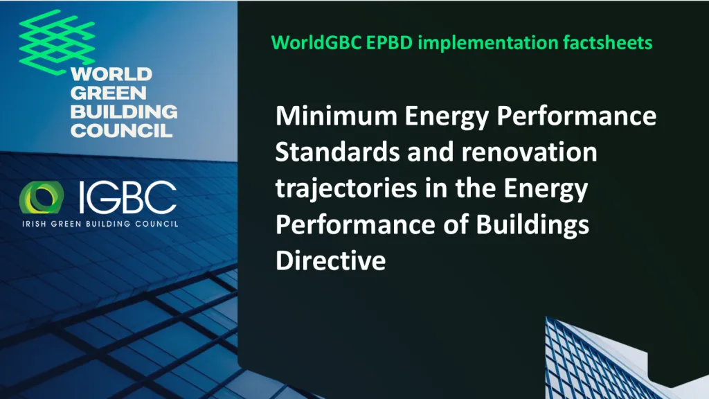 A digital graphic with the logos of the World Green Building Council and the Irish Green Building Council (IGBC).