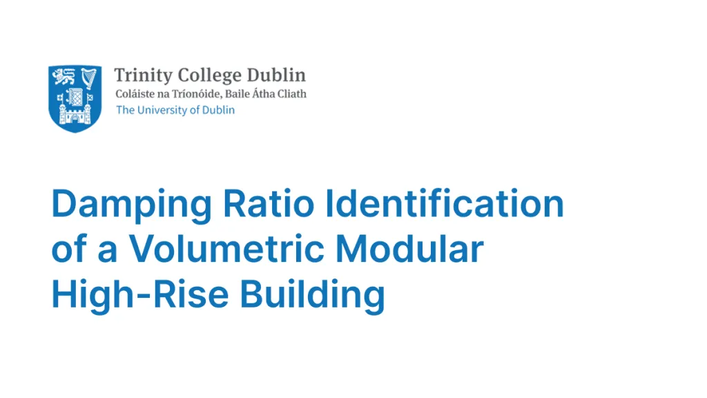 Cover slide with the title “Damping Ratio Identification of a Volumetric Modular High-Rise Building ”