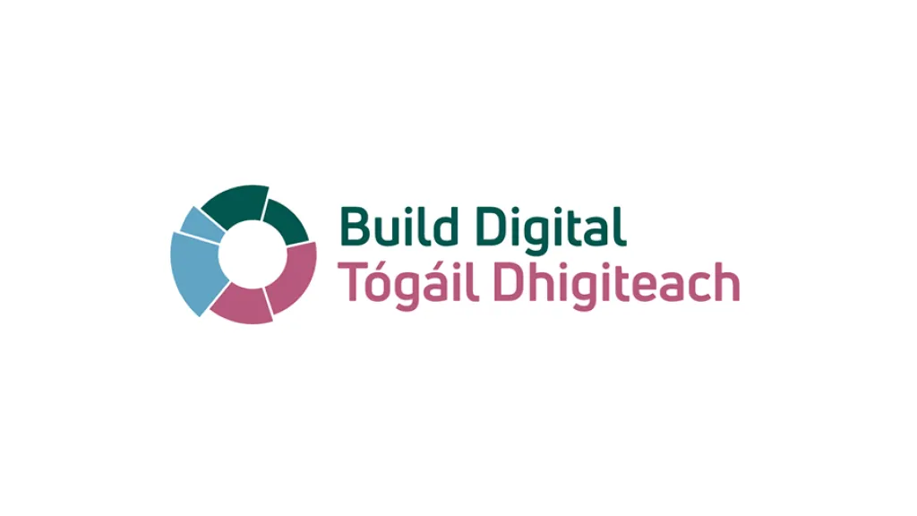 Logo for Build Digital / Tógáil Dhigiteach with a colorful circular icon.