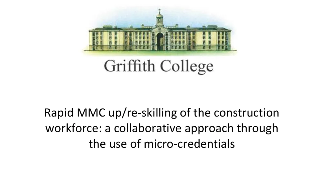 Griffith College logo with a watercolor illustration of a historic stone building.