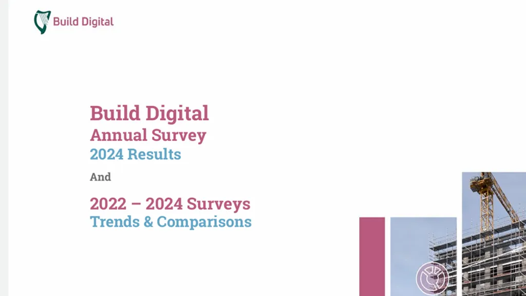 Build Digital Annual Survey 2024 results report cover with construction scaffolding image.