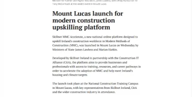 Two men in suits shaking hands at the Mount Lucas modern construction upskilling program launch.