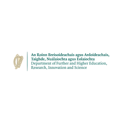 Logo of An Roinn Breisoideachais agus Ardoideachais, the Department of Further and Higher Education.