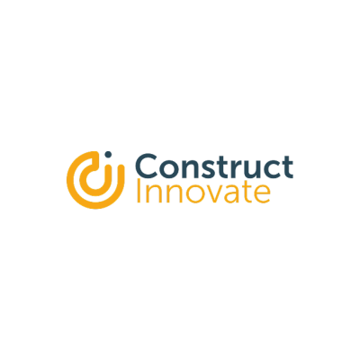 Logo of Construct Innovate with orange circular icon and dark gray text.