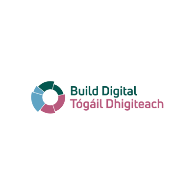Logo for Build Digital / Tógáil Dhigiteach with a colorful circular icon.
