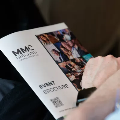 Cover of MMC Ireland event brochure on white paper.