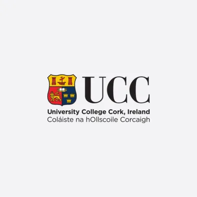 UCC logo featuring a shield crest with University College Cork, Ireland text in English and Irish.