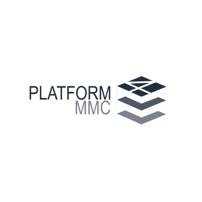 Logo of Platform MMC with stacked geometric shapes in blue and gray tones.