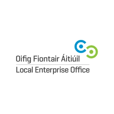 Logo of Local Enterprise Office with turquoise and green circular design elements