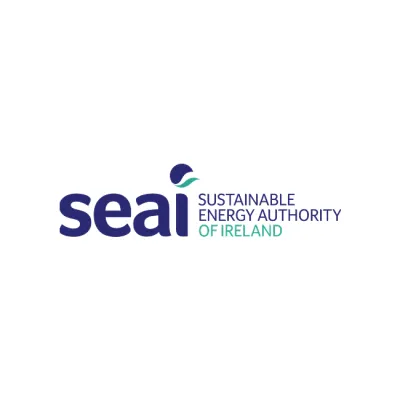 Logo of SEAI (Sustainable Energy Authority of Ireland) with blue and green text.