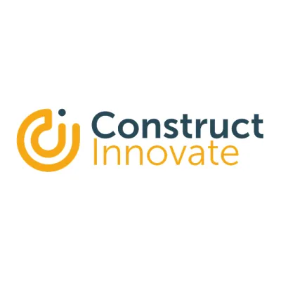 Logo for Construct Innovate with orange circular icon and two-tone text