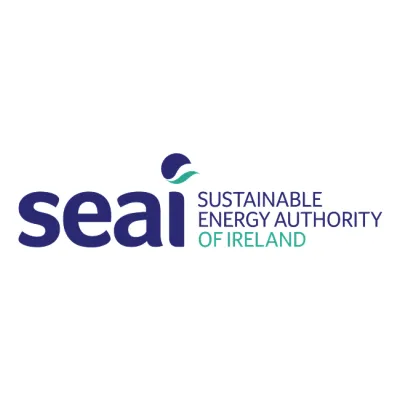 SEAI logo: Sustainable Energy Authority of Ireland with blue and green lettering.
