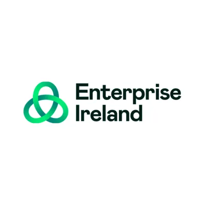 Enterprise Ireland logo with green interlocking rings symbol next to text.