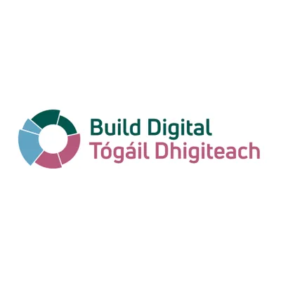 Logo for Build Digital / Tógáil Dhigiteach with a colorful circular icon.